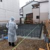 雨の名古屋市　配筋検査